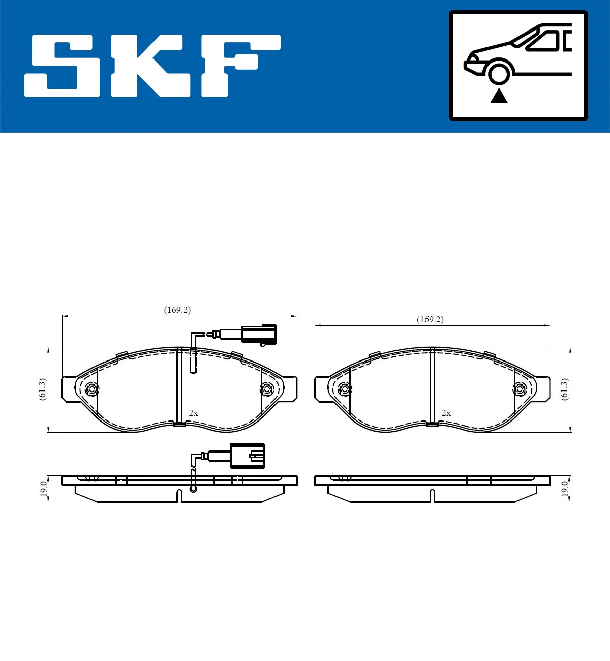 Diskinių stabdžių trinkelių rinkinys SKF VKBP 80009 E