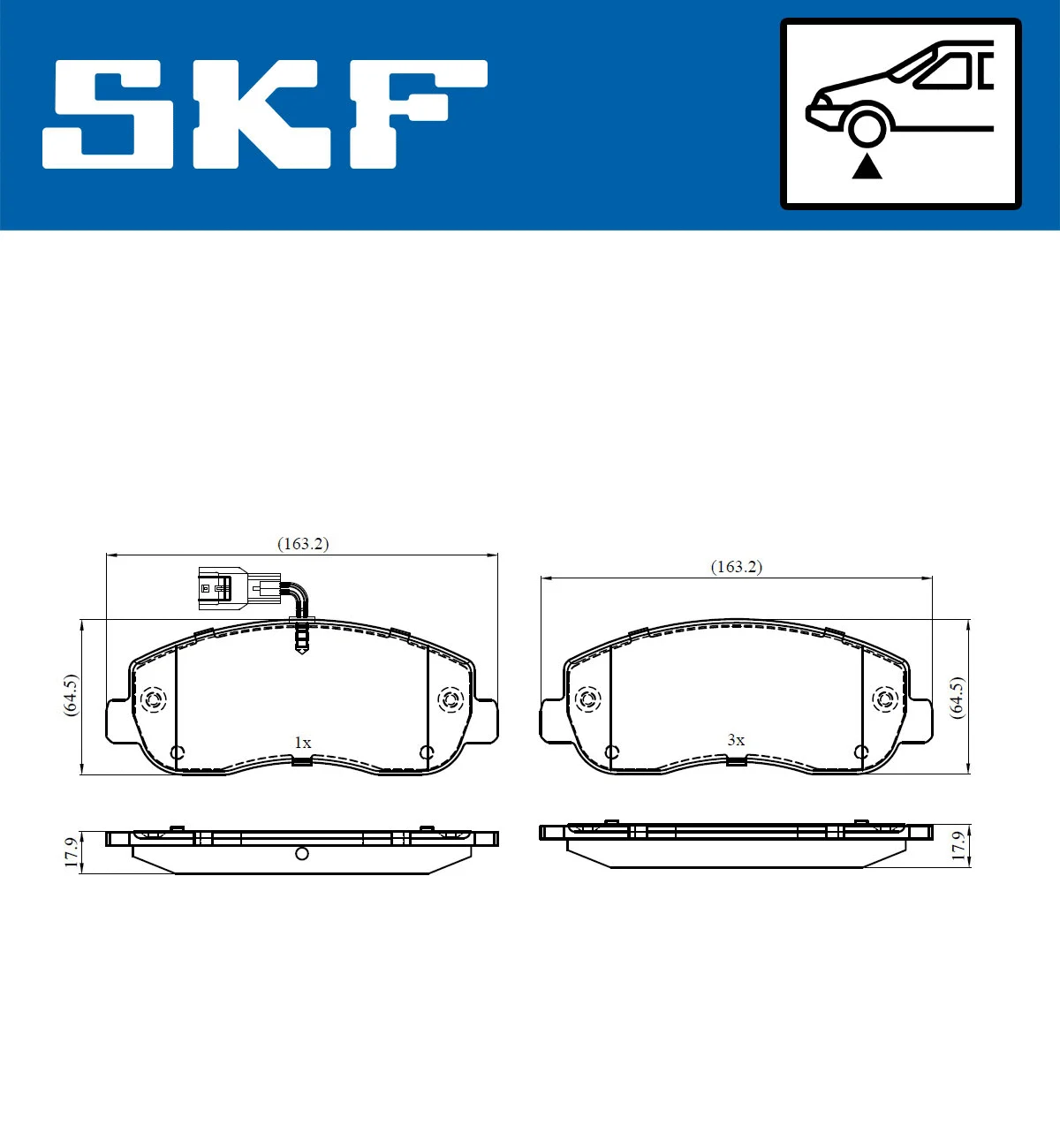 Diskinių stabdžių trinkelių rinkinys SKF VKBP 80011 E