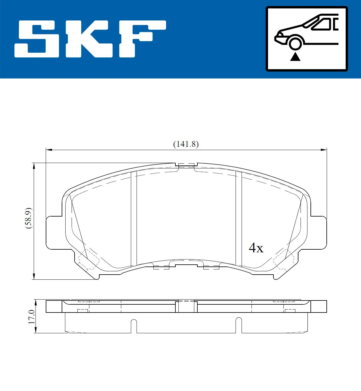 Diskinių stabdžių trinkelių rinkinys SKF VKBP 80069