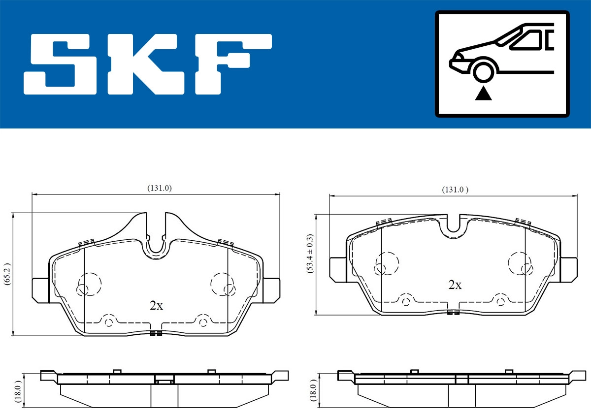 Diskinių stabdžių trinkelių rinkinys SKF VKBP 80079