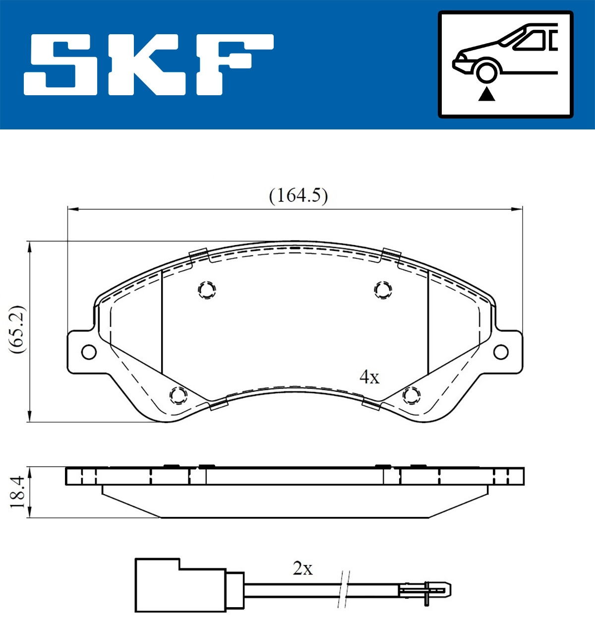 Diskinių stabdžių trinkelių rinkinys SKF VKBP 80110 E