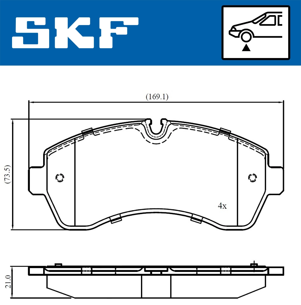 Diskinių stabdžių trinkelių rinkinys SKF VKBP 80115