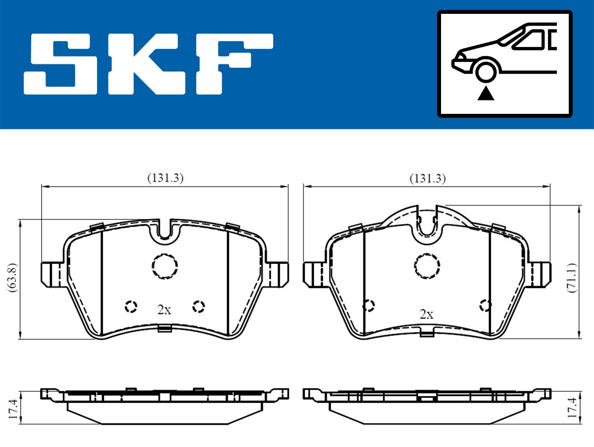 Diskinių stabdžių trinkelių rinkinys SKF VKBP 80118