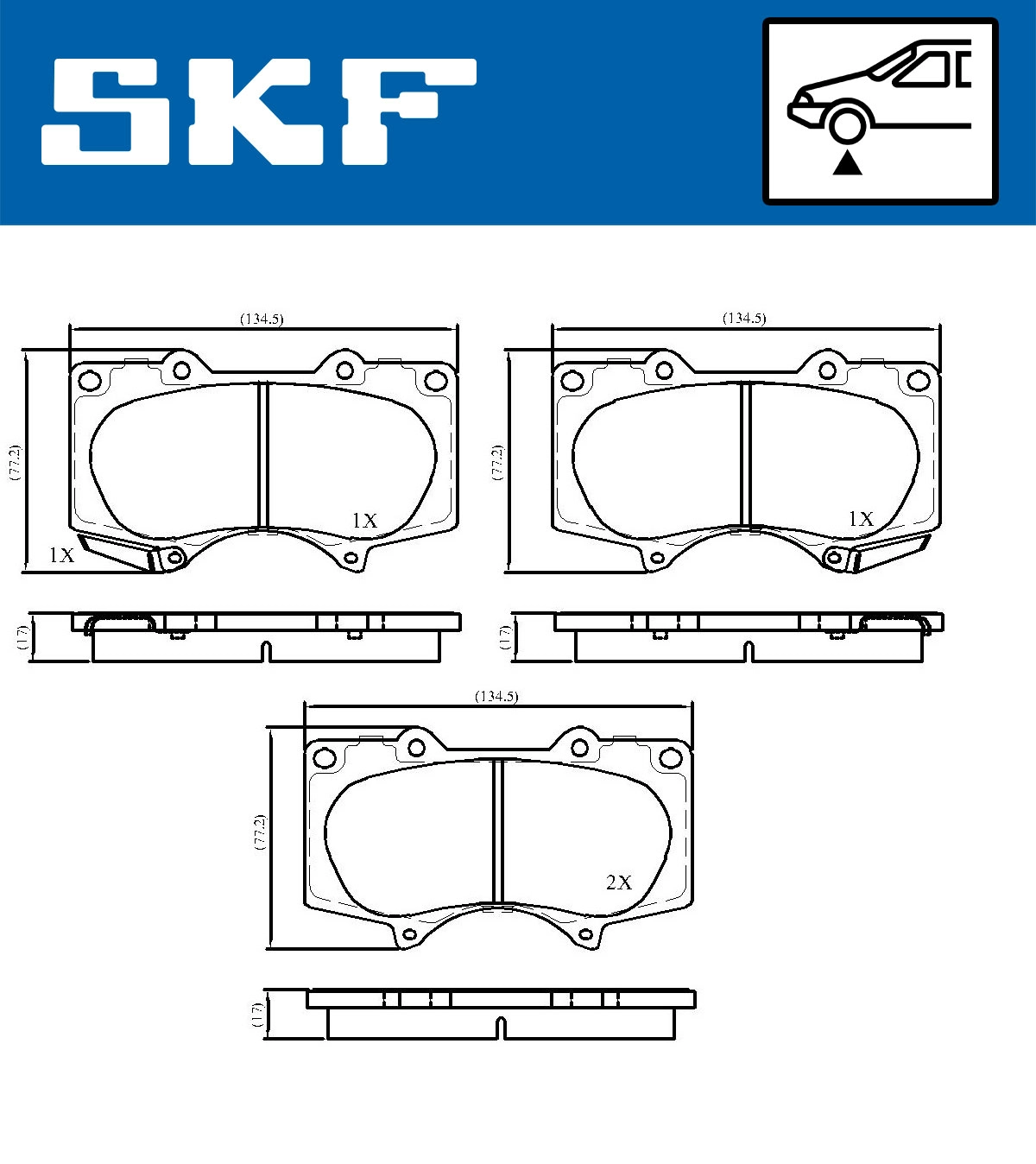 Diskinių stabdžių trinkelių rinkinys SKF VKBP 80135 A