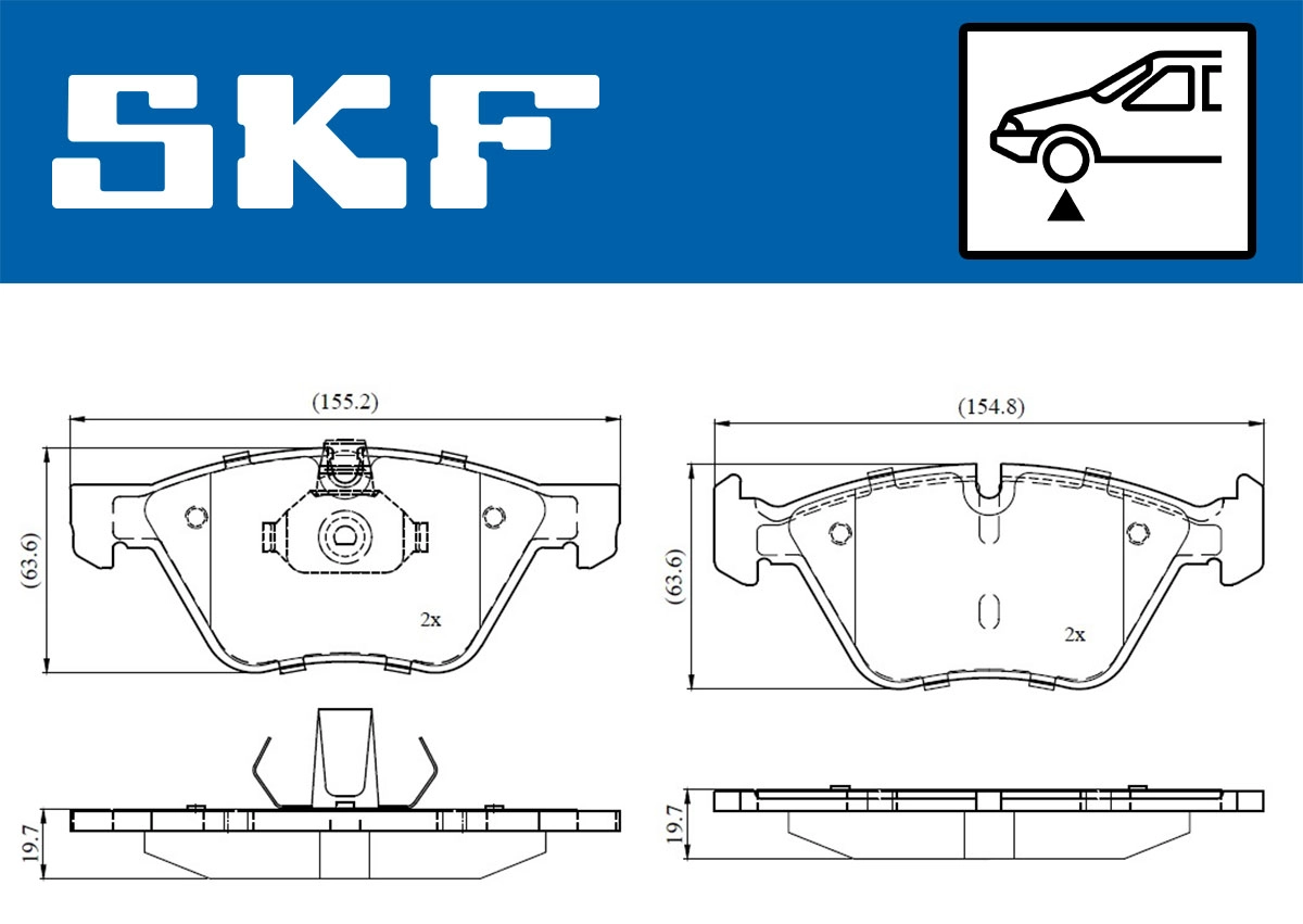 Diskinių stabdžių trinkelių rinkinys SKF VKBP 80141