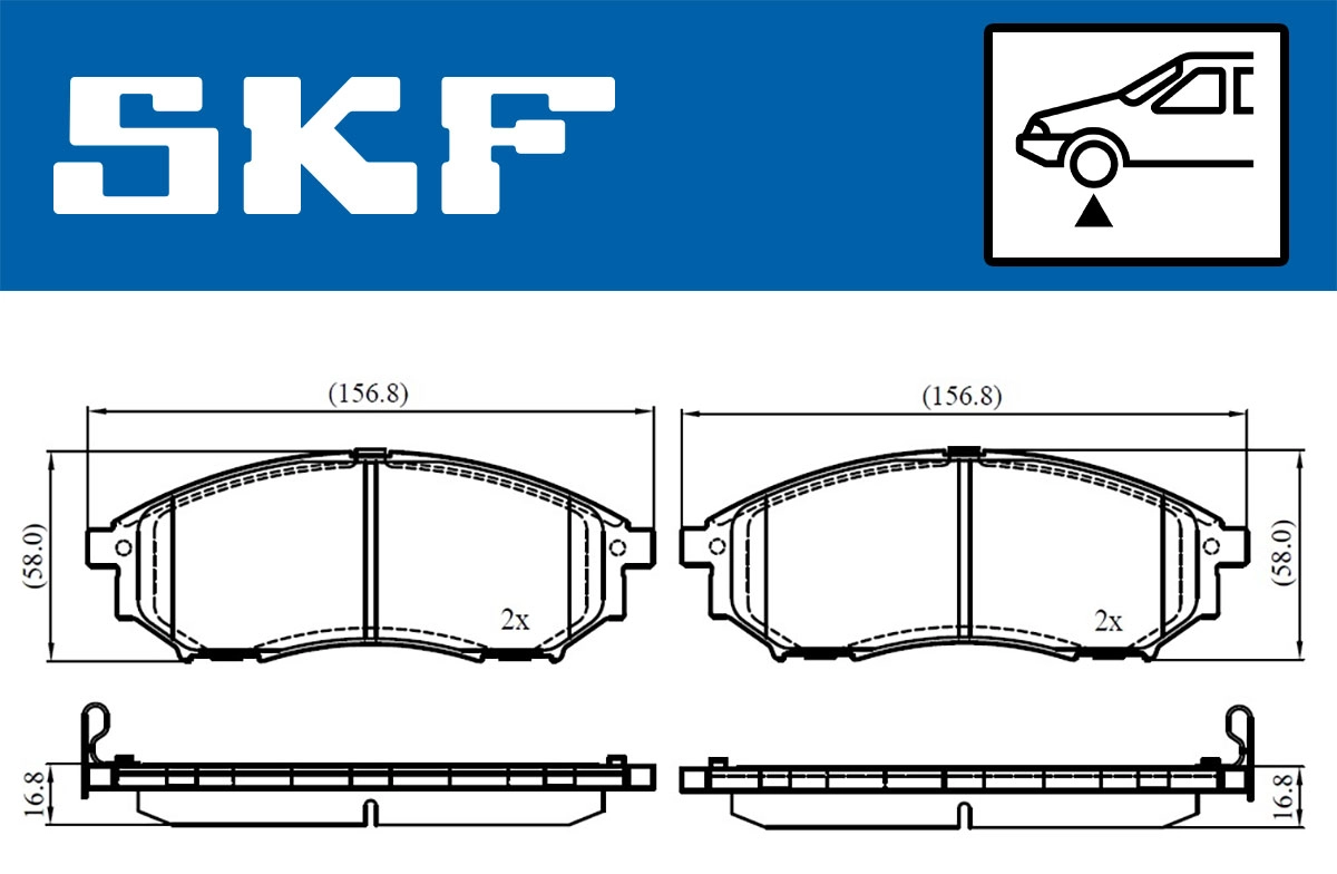 Diskinių stabdžių trinkelių rinkinys SKF VKBP 80166 A