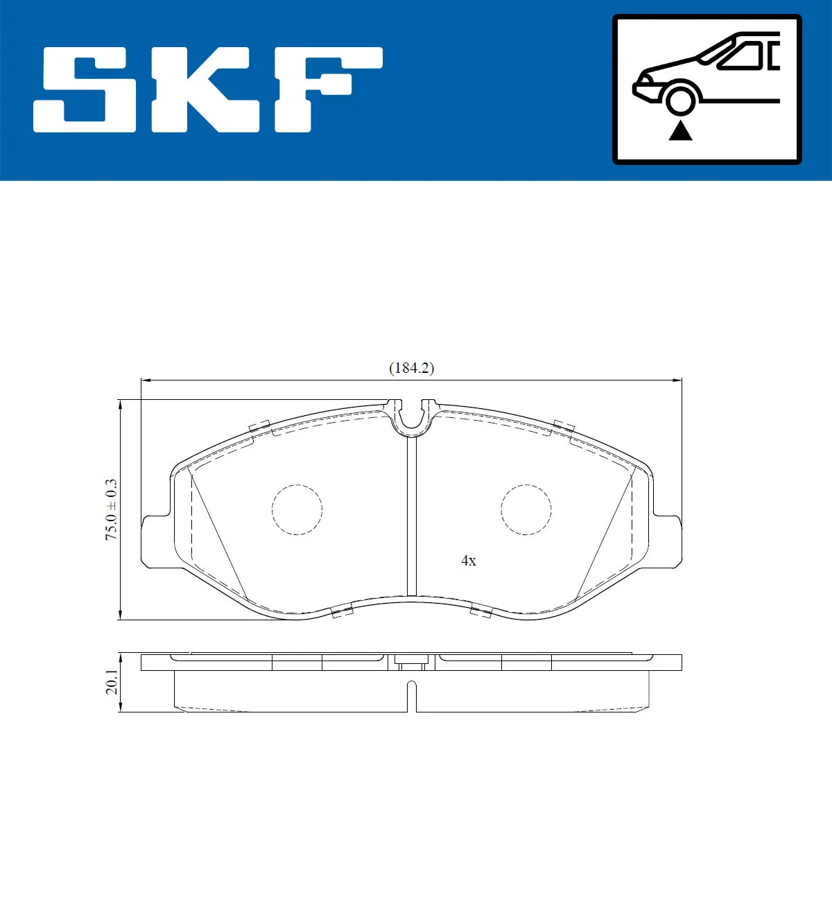 Diskinių stabdžių trinkelių rinkinys SKF VKBP 80213
