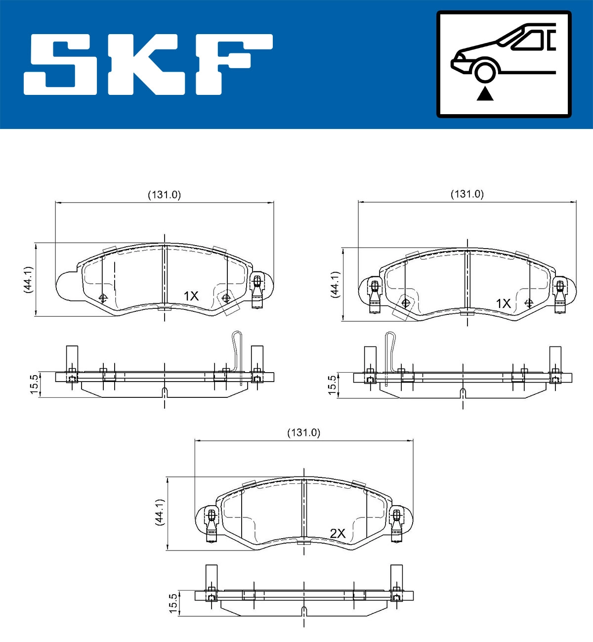 Diskinių stabdžių trinkelių rinkinys SKF VKBP 80223 A