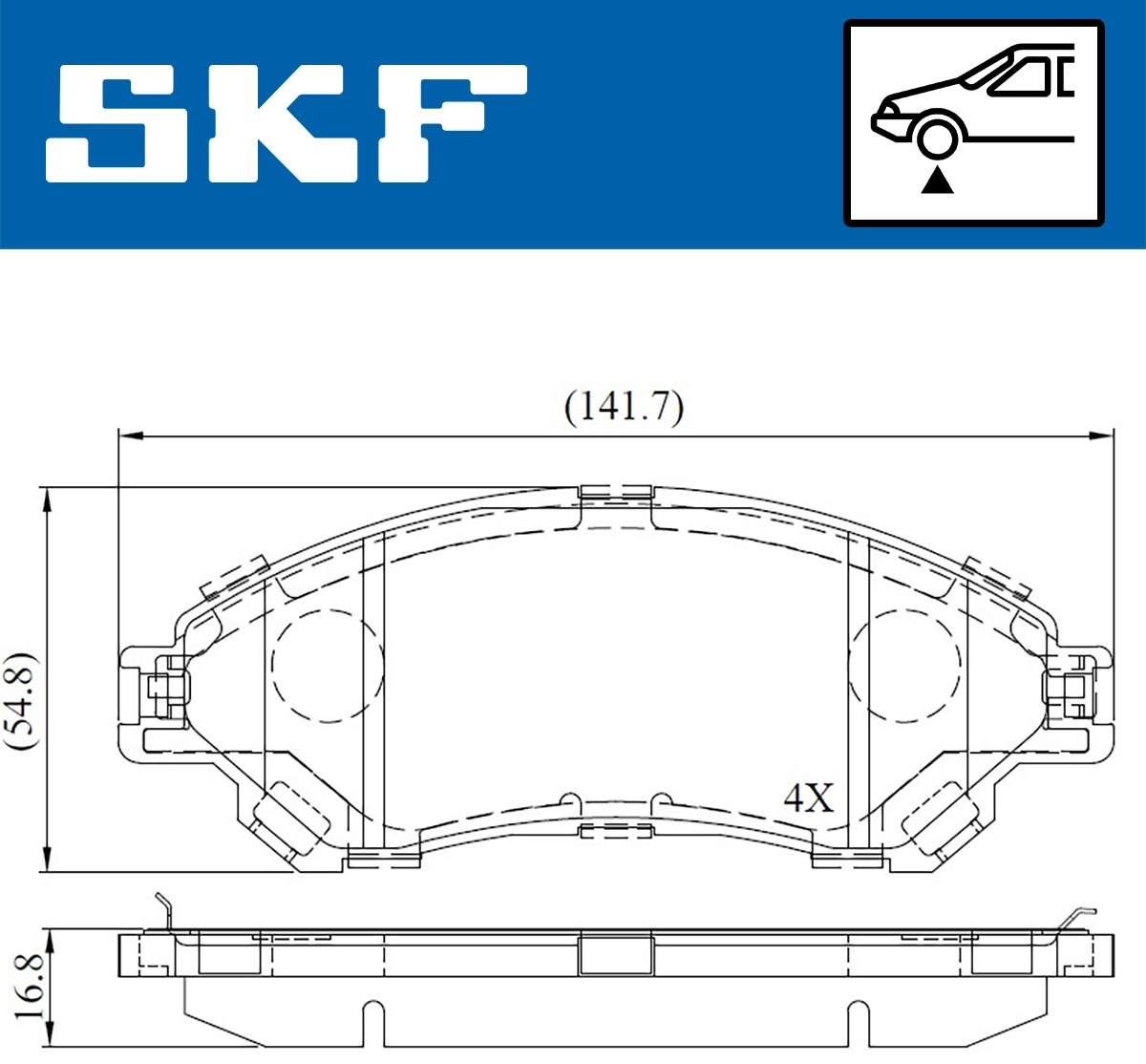 Diskinių stabdžių trinkelių rinkinys SKF VKBP 80239 A