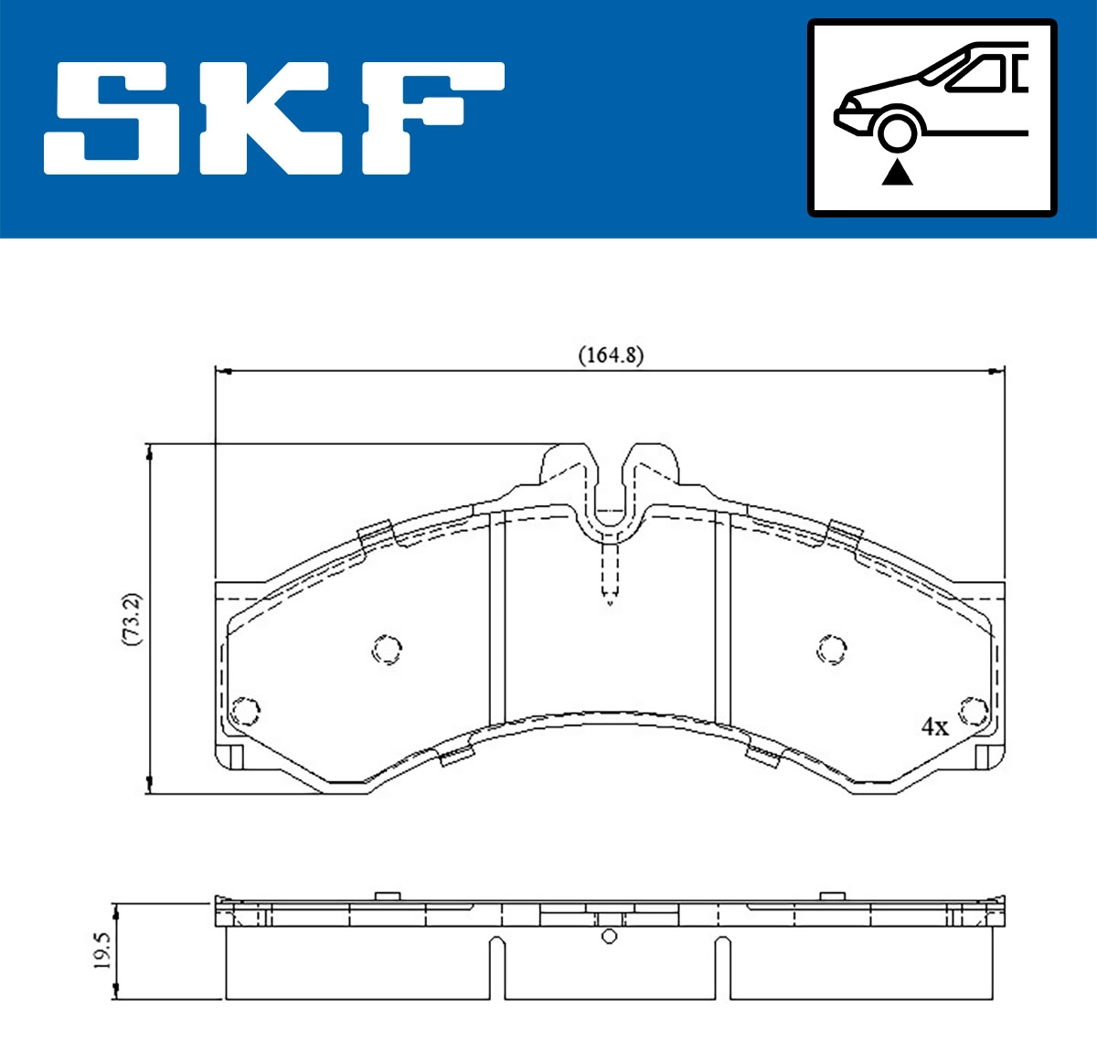 Diskinių stabdžių trinkelių rinkinys SKF VKBP 80251