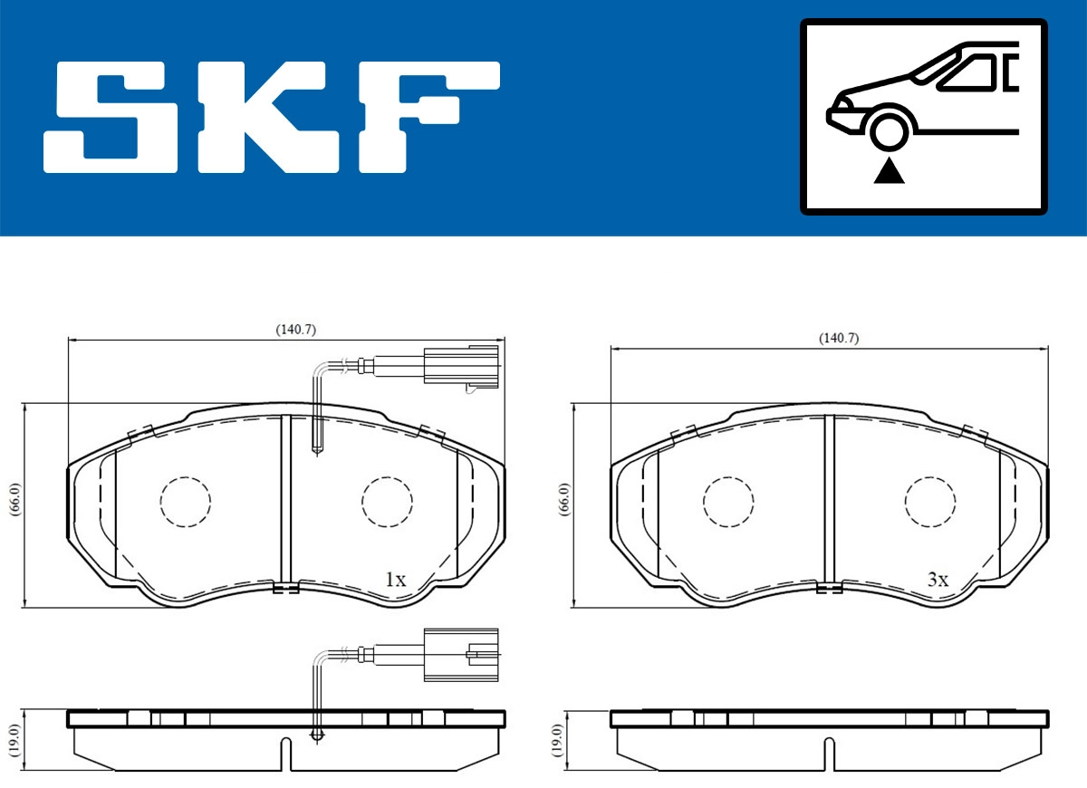 Diskinių stabdžių trinkelių rinkinys SKF VKBP 80273 E