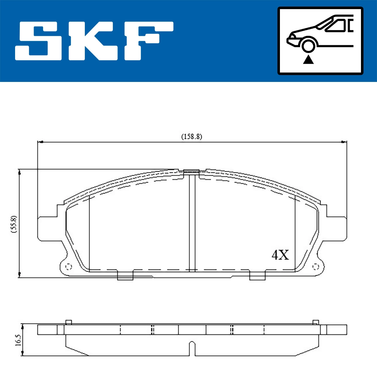 Diskinių stabdžių trinkelių rinkinys SKF VKBP 80296