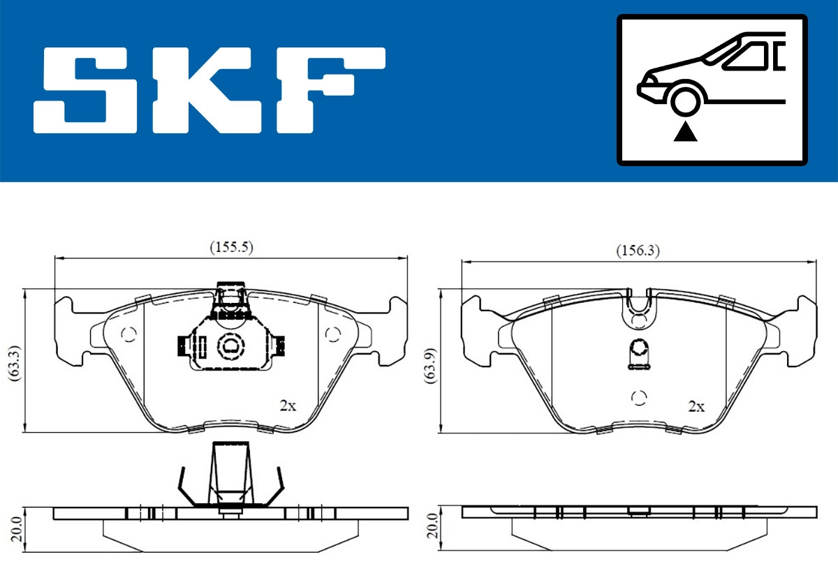 Diskinių stabdžių trinkelių rinkinys SKF VKBP 80311