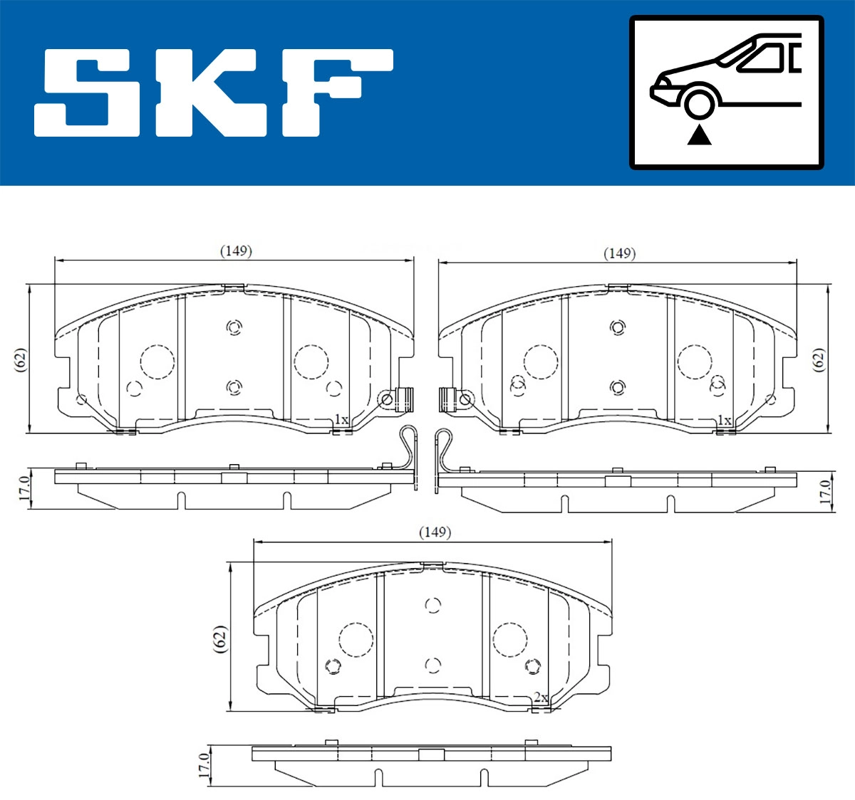 Diskinių stabdžių trinkelių rinkinys SKF VKBP 80327 A