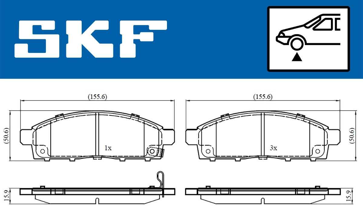 Diskinių stabdžių trinkelių rinkinys SKF VKBP 80331 A