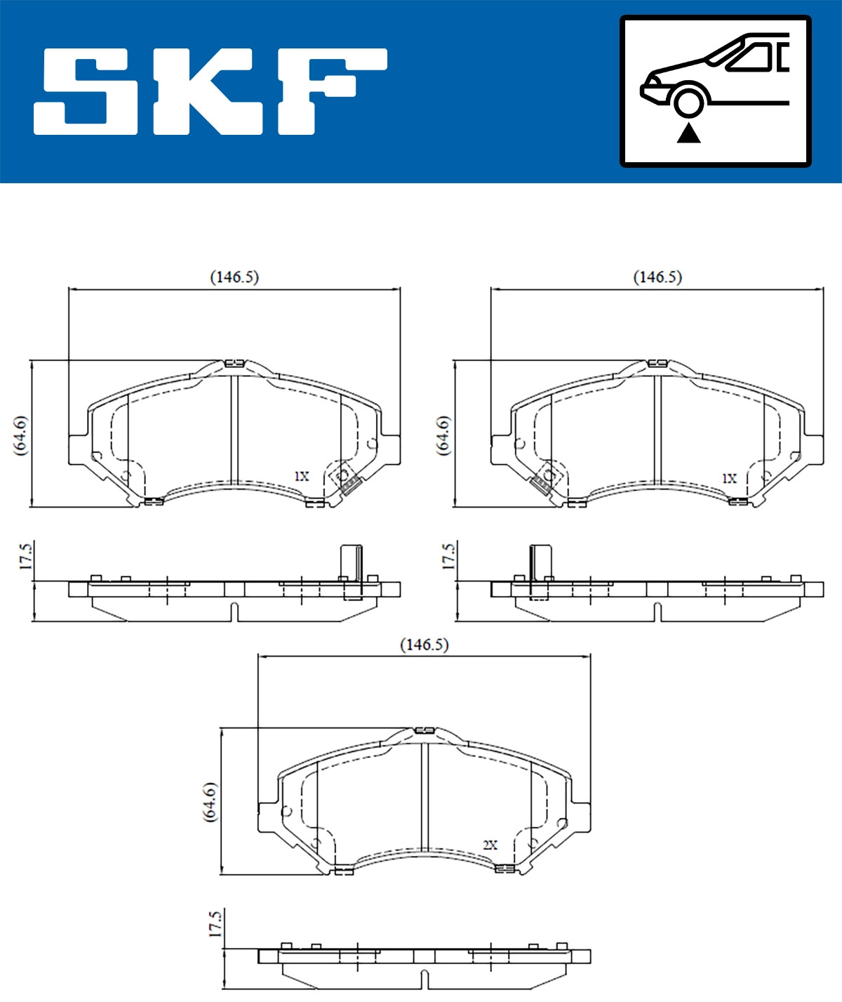 Diskinių stabdžių trinkelių rinkinys SKF VKBP 80334 A