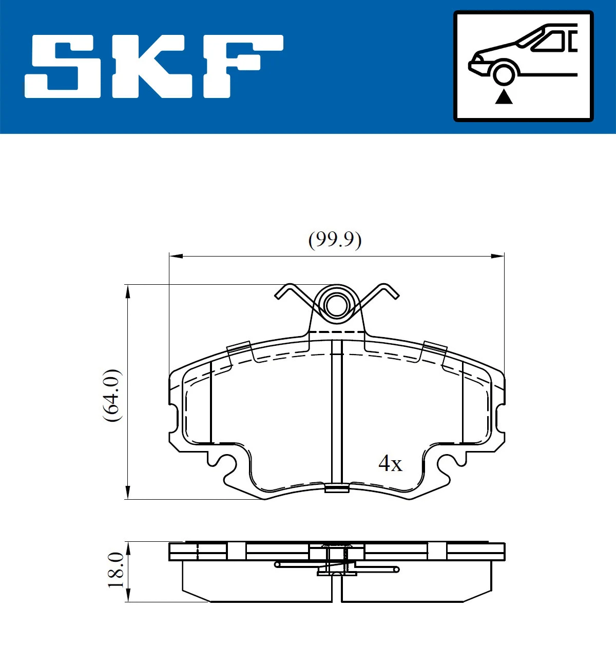 Diskinių stabdžių trinkelių rinkinys SKF VKBP 80413