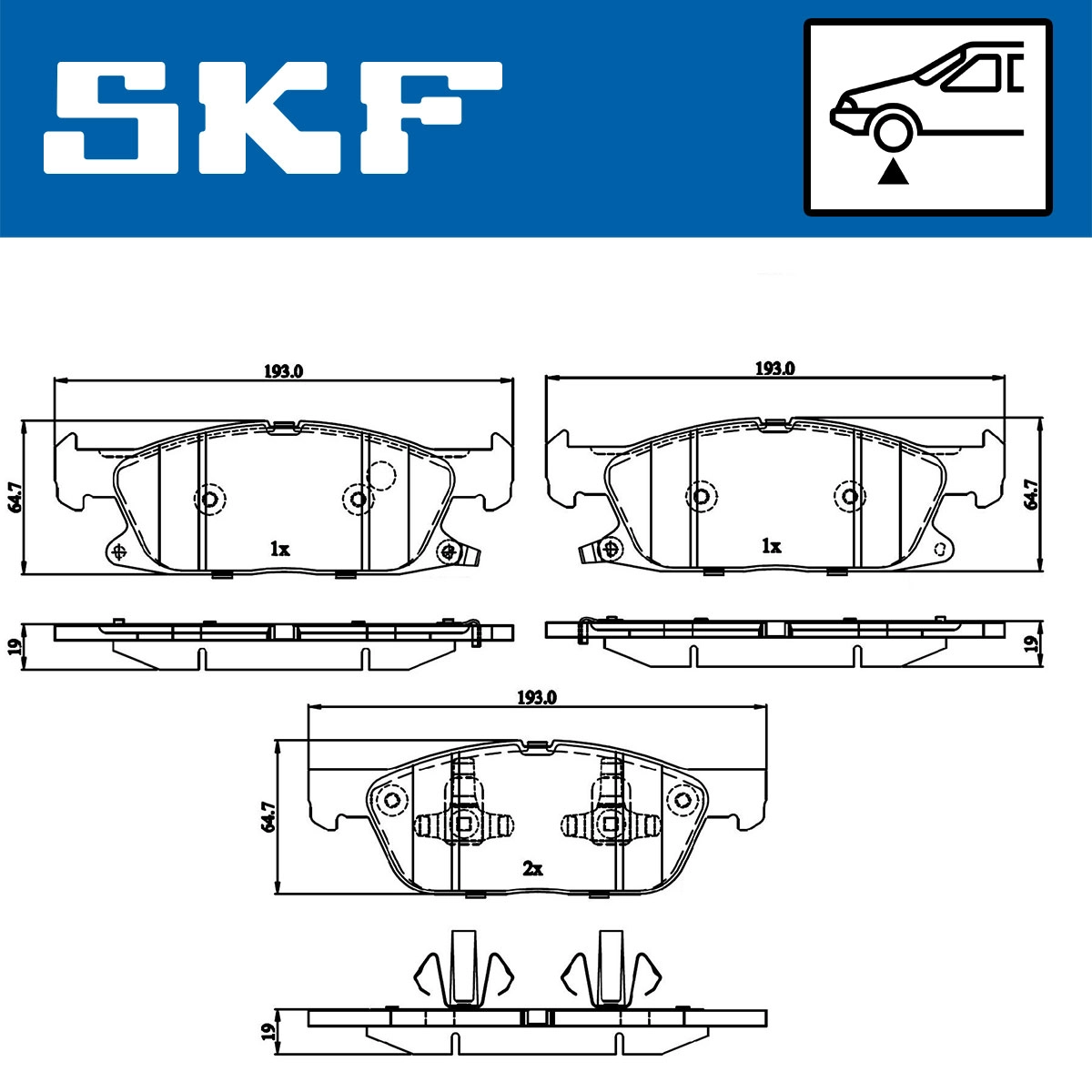 Diskinių stabdžių trinkelių rinkinys SKF VKBP 80433 A
