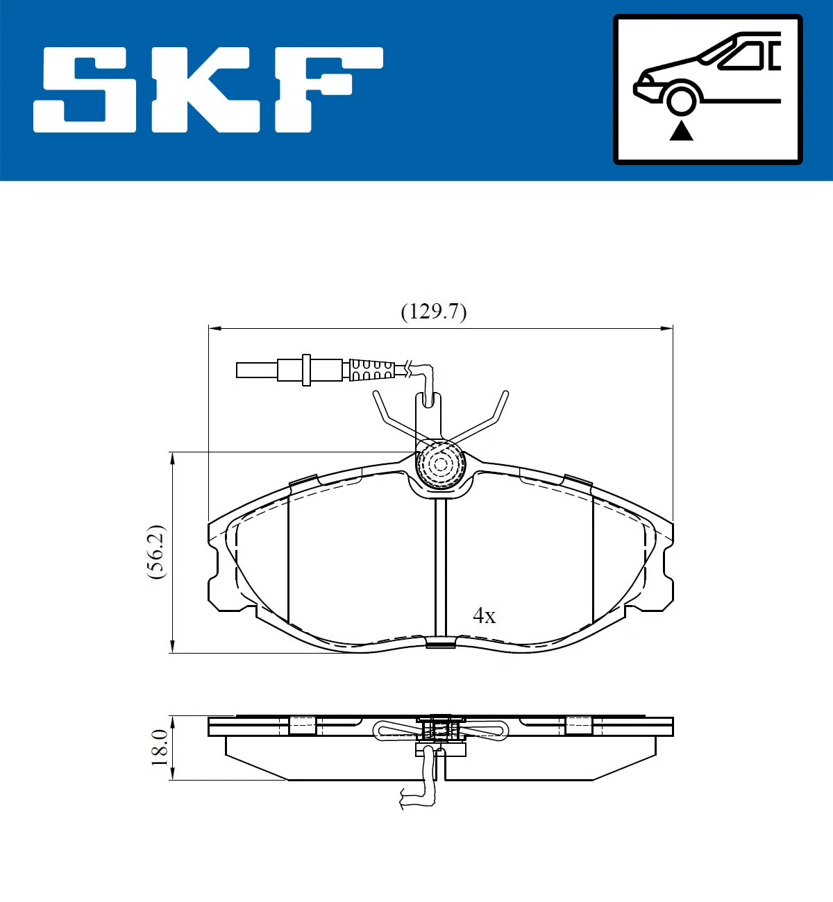Diskinių stabdžių trinkelių rinkinys SKF VKBP 80477 E