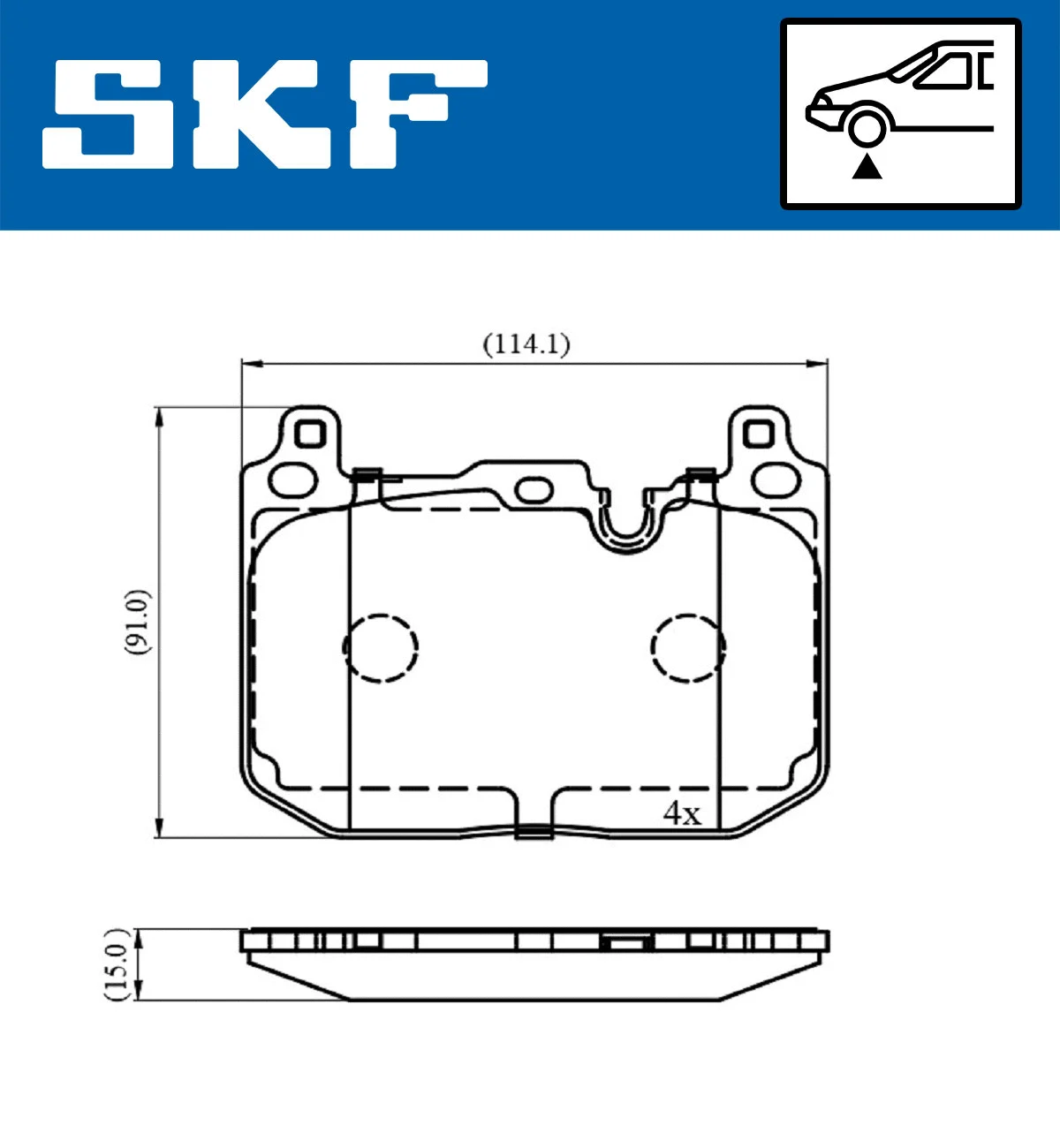 Diskinių stabdžių trinkelių rinkinys SKF VKBP 80481