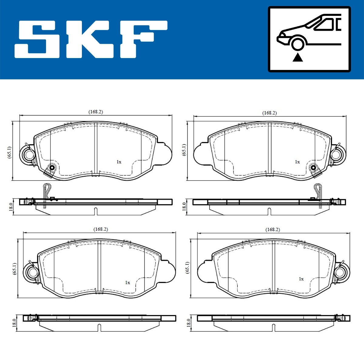 Diskinių stabdžių trinkelių rinkinys SKF VKBP 80489 A