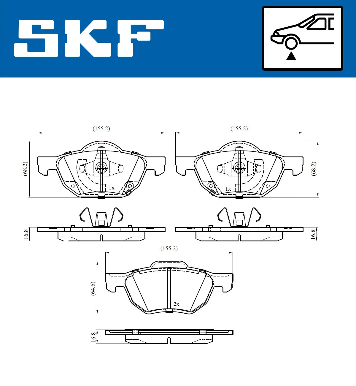 Diskinių stabdžių trinkelių rinkinys SKF VKBP 80518 A