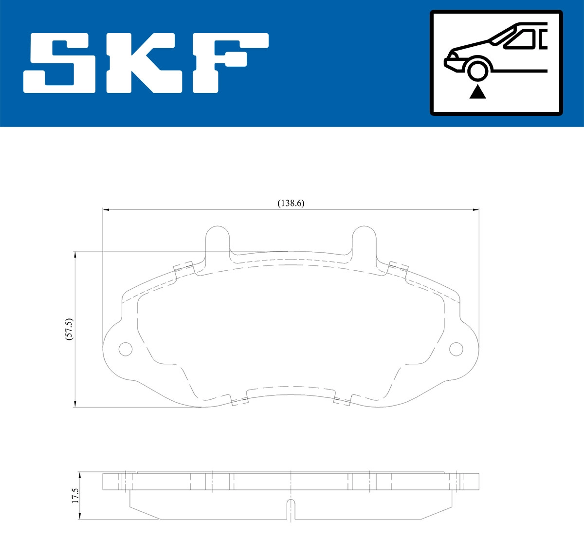 Diskinių stabdžių trinkelių rinkinys SKF VKBP 80522