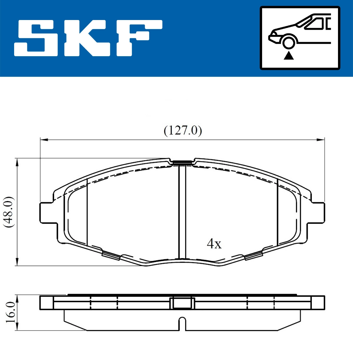 Diskinių stabdžių trinkelių rinkinys SKF VKBP 80532