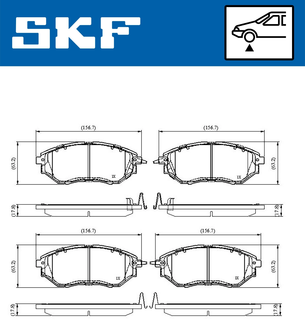 Diskinių stabdžių trinkelių rinkinys SKF VKBP 80555 A