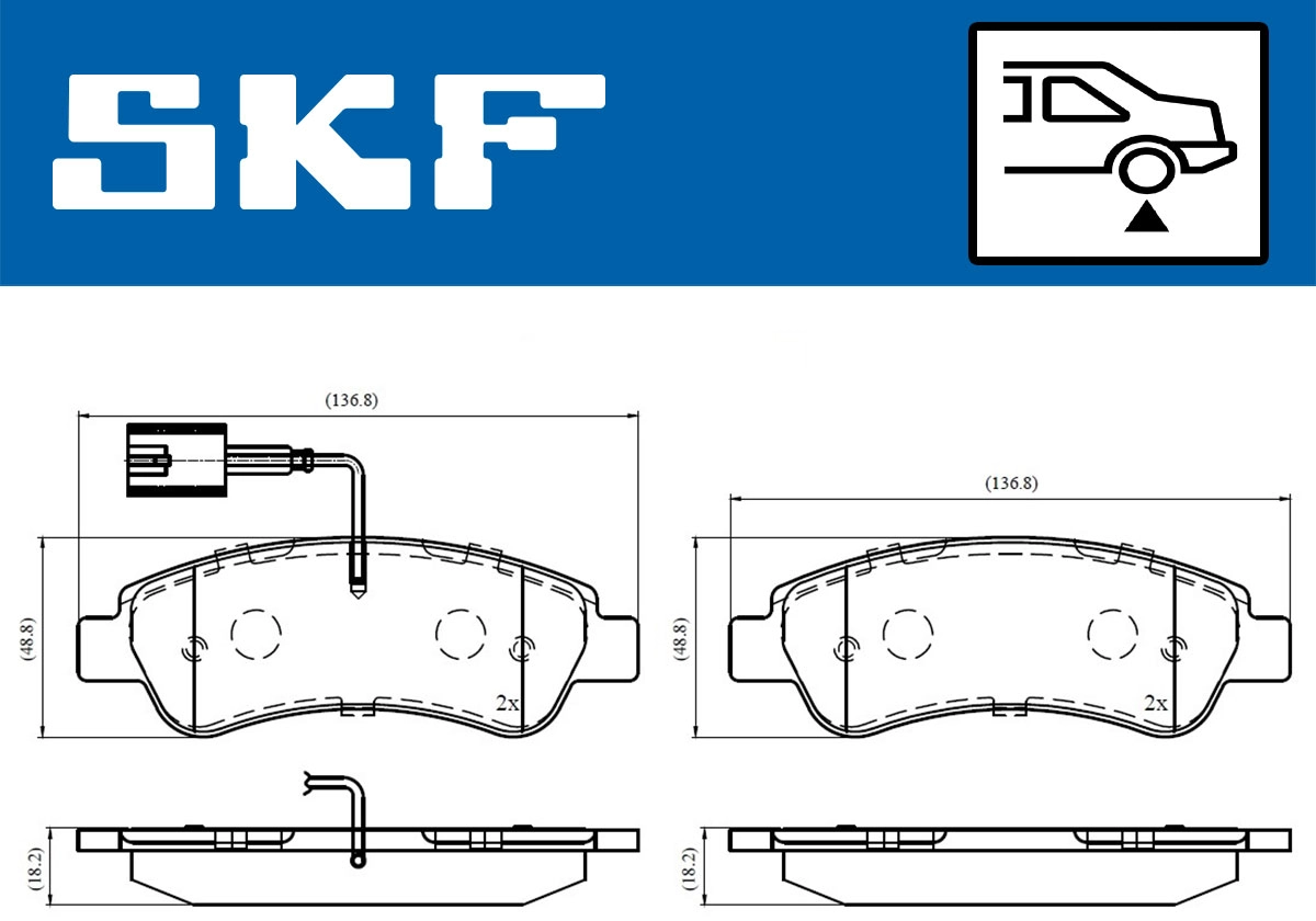 Diskinių stabdžių trinkelių rinkinys SKF VKBP 90035 E