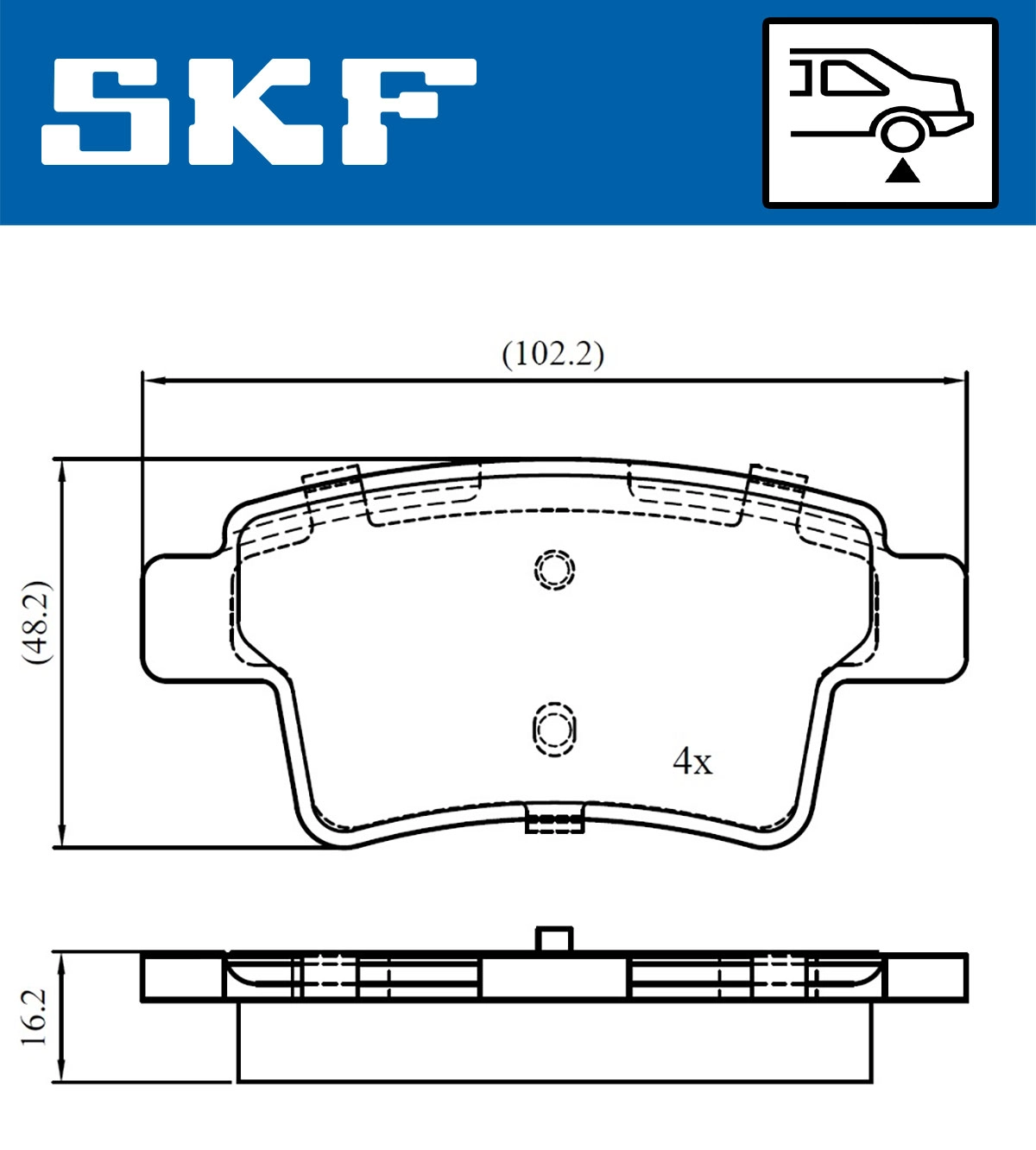 Diskinių stabdžių trinkelių rinkinys SKF VKBP 90088