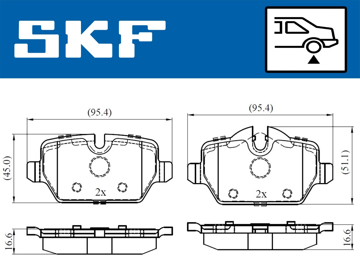 Diskinių stabdžių trinkelių rinkinys SKF VKBP 90090