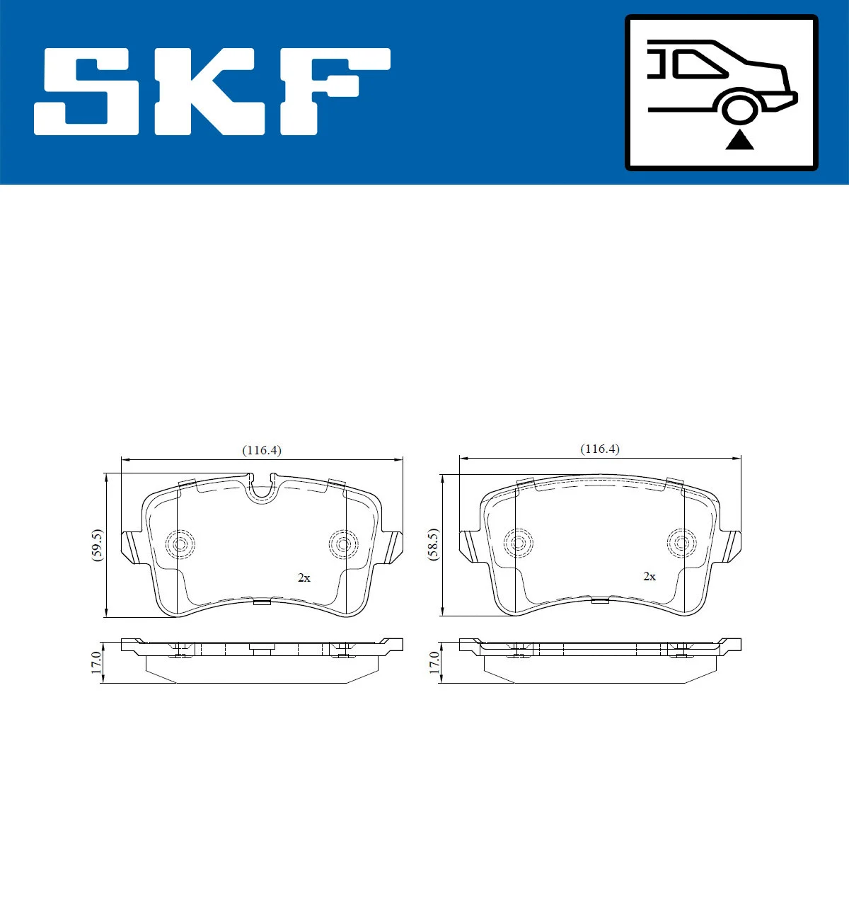 Diskinių stabdžių trinkelių rinkinys SKF VKBP 90112 E