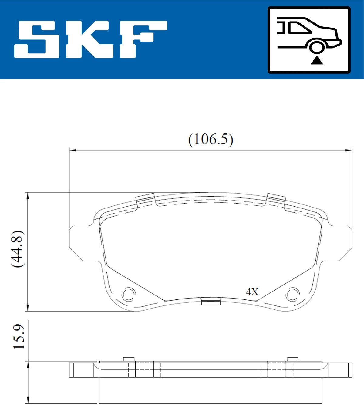Diskinių stabdžių trinkelių rinkinys SKF VKBP 90134