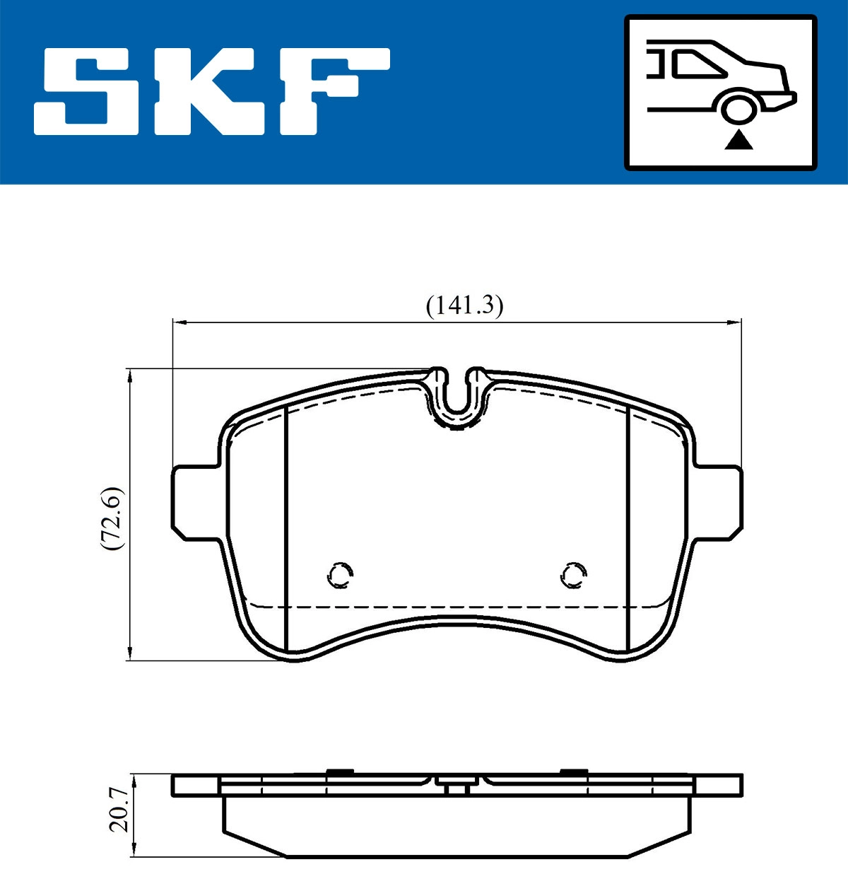 Diskinių stabdžių trinkelių rinkinys SKF VKBP 90140