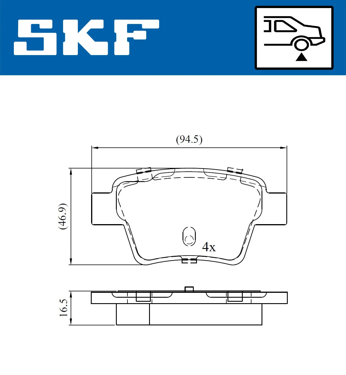 Diskinių stabdžių trinkelių rinkinys SKF VKBP 90172