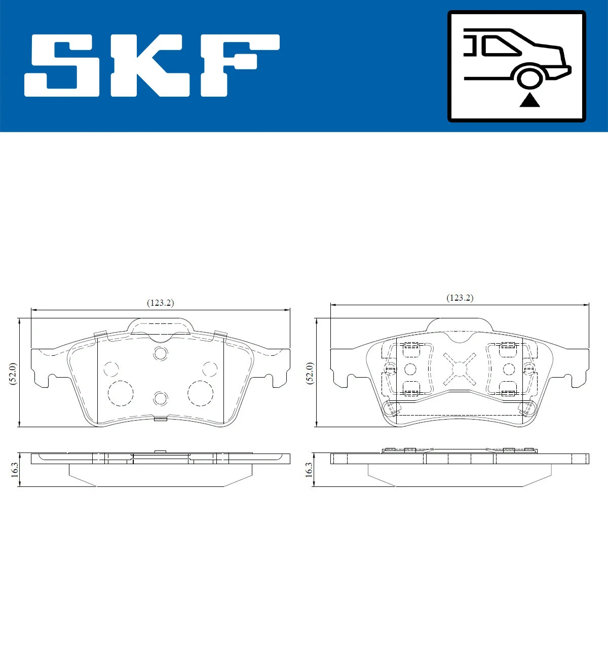 Diskinių stabdžių trinkelių rinkinys SKF VKBP 90178