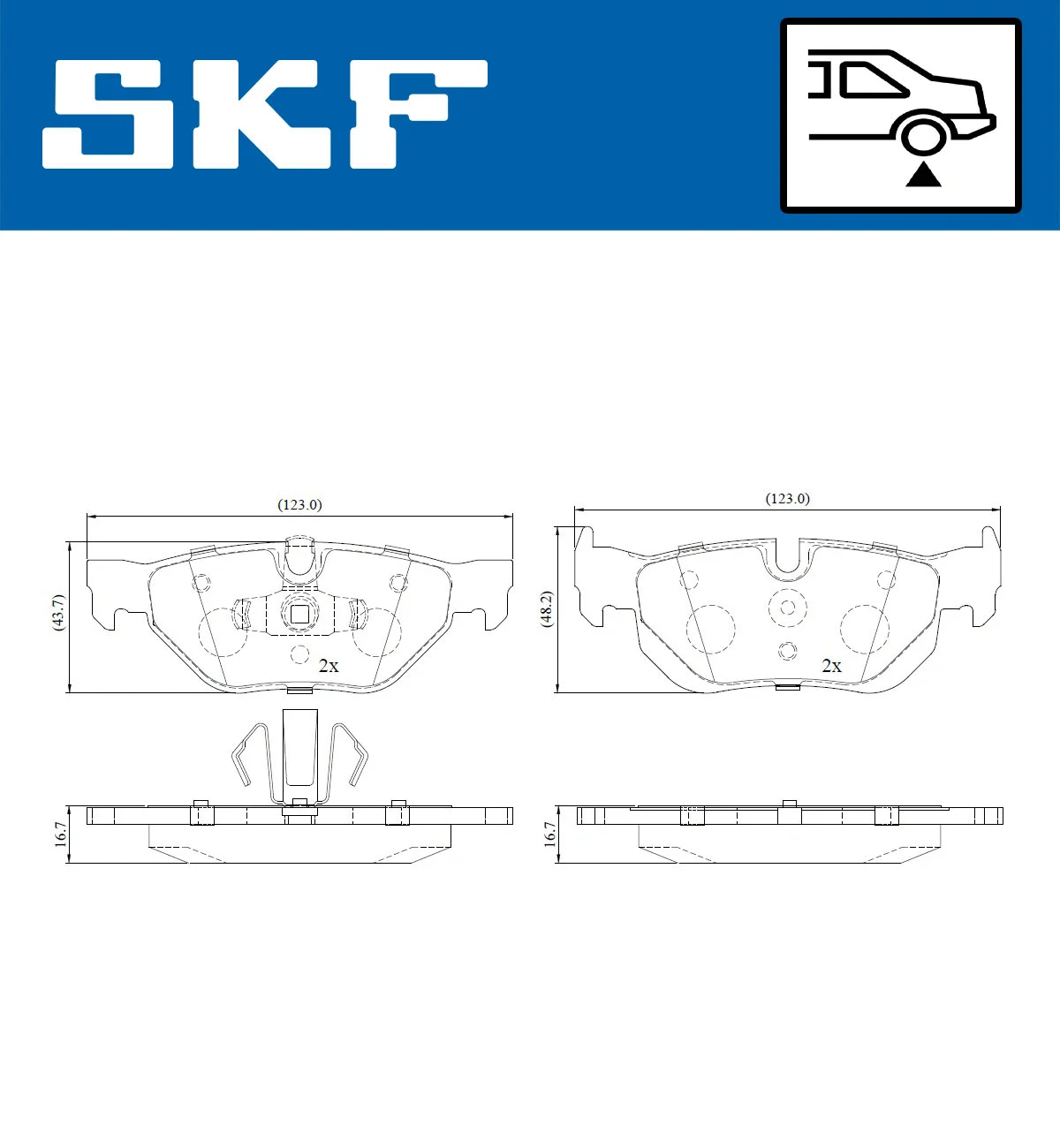 Diskinių stabdžių trinkelių rinkinys SKF VKBP 90181