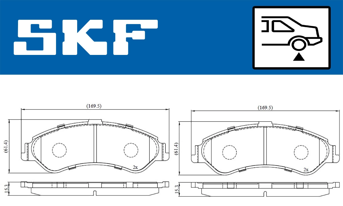 Diskinių stabdžių trinkelių rinkinys SKF VKBP 90221