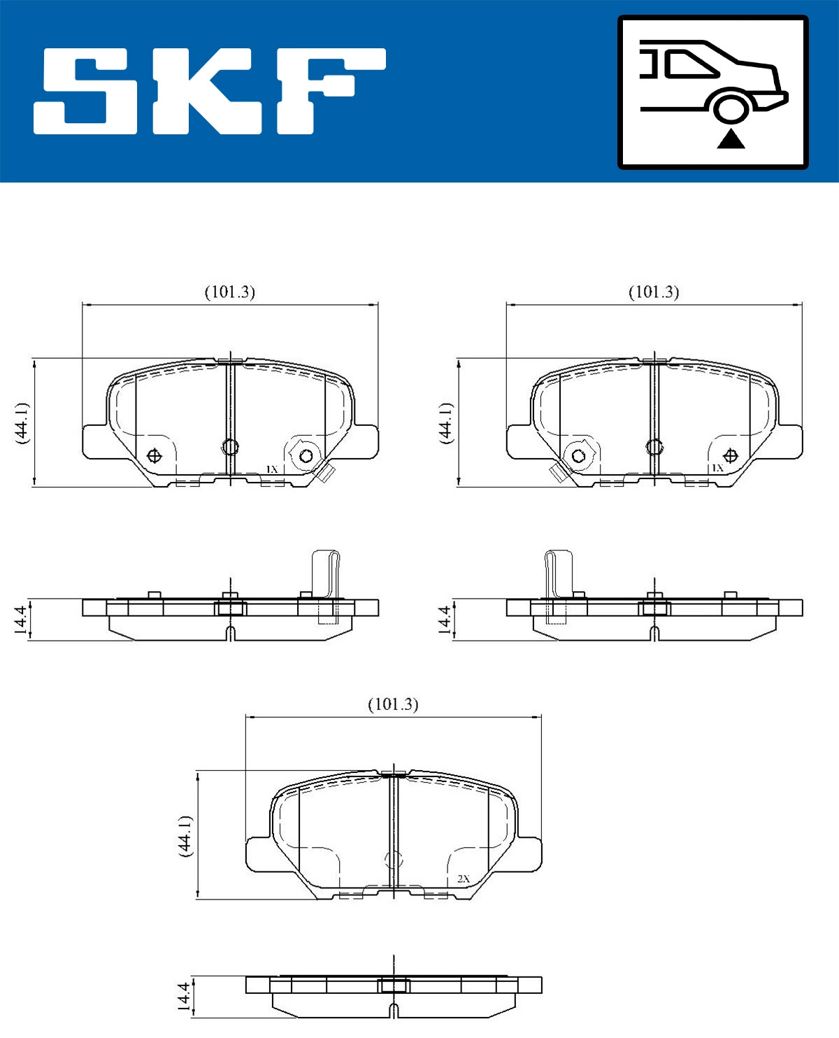Diskinių stabdžių trinkelių rinkinys SKF VKBP 90253 A