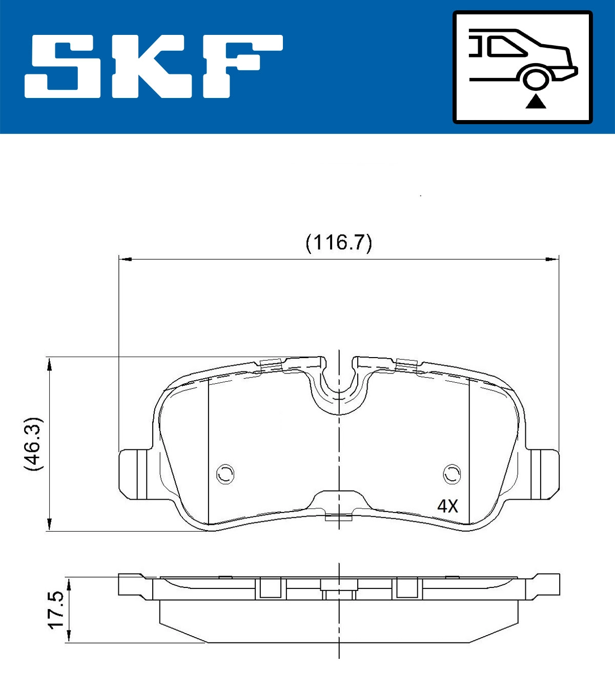Diskinių stabdžių trinkelių rinkinys SKF VKBP 90257