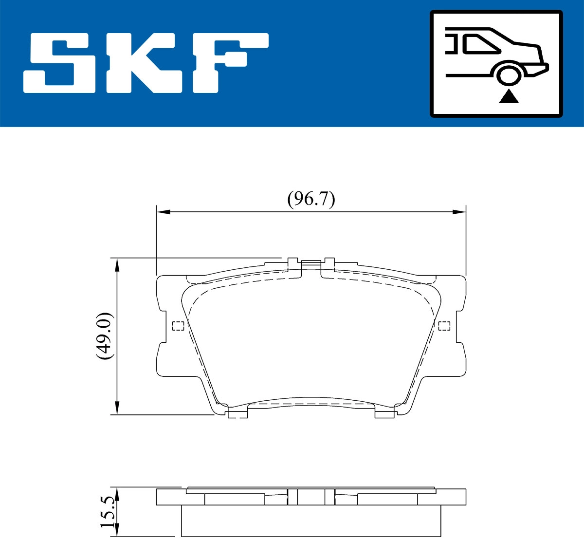 Diskinių stabdžių trinkelių rinkinys SKF VKBP 90307