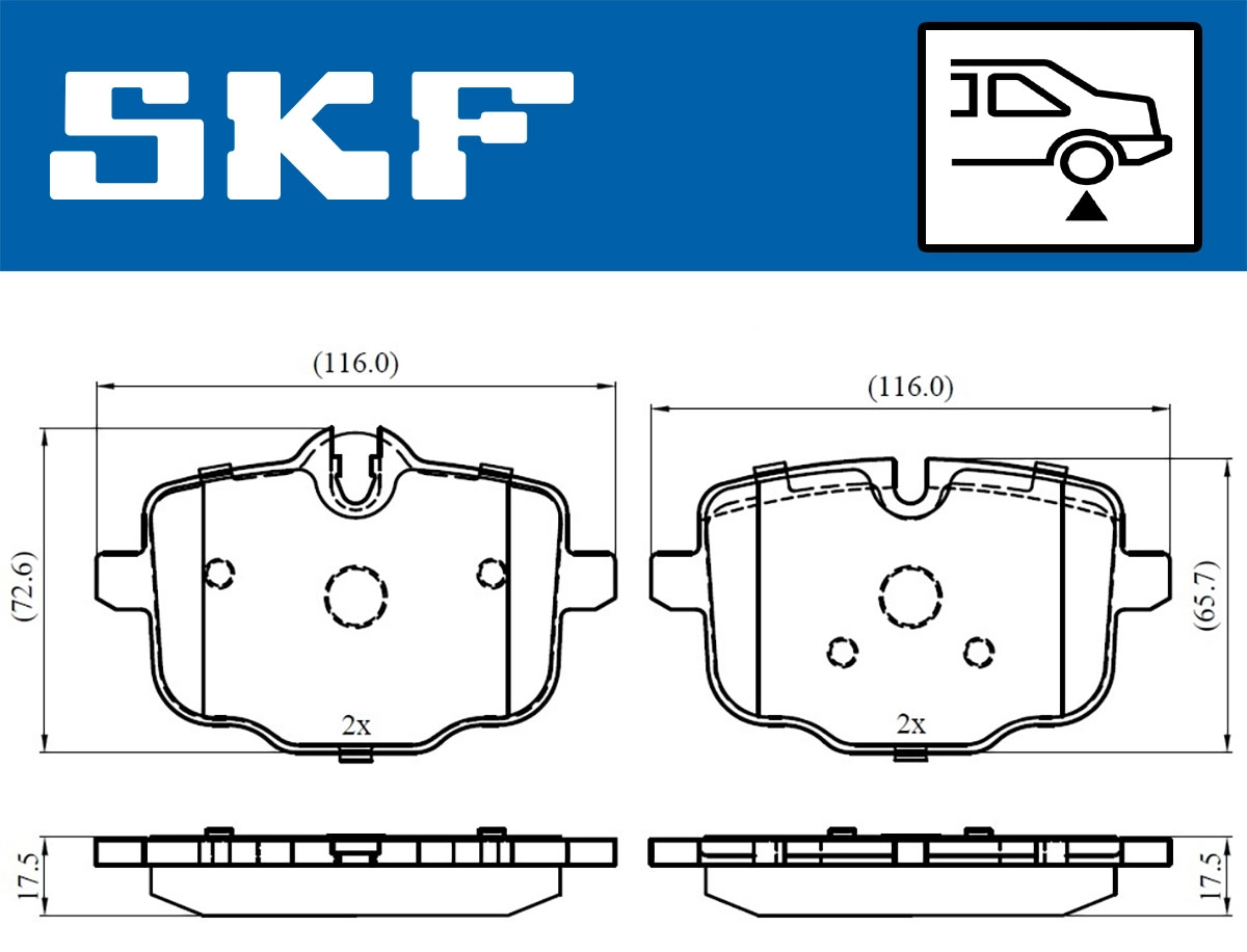 Diskinių stabdžių trinkelių rinkinys SKF VKBP 90366