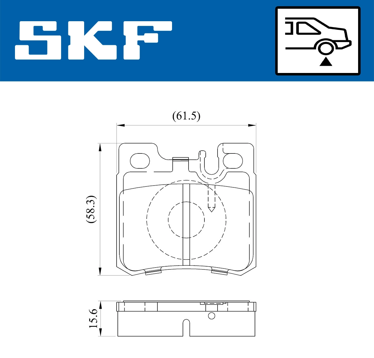 Diskinių stabdžių trinkelių rinkinys SKF VKBP 90373