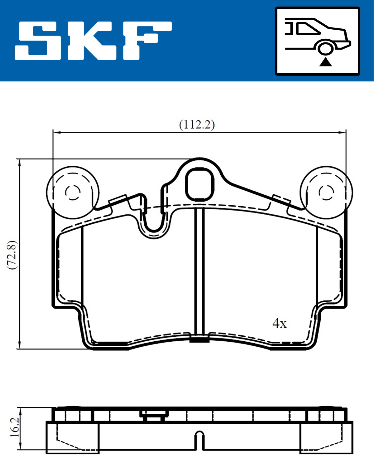 Diskinių stabdžių trinkelių rinkinys SKF VKBP 90378