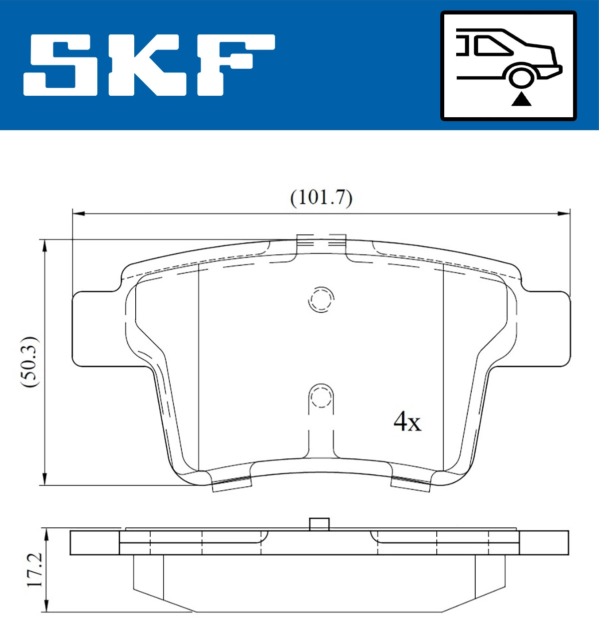 Diskinių stabdžių trinkelių rinkinys SKF VKBP 90407