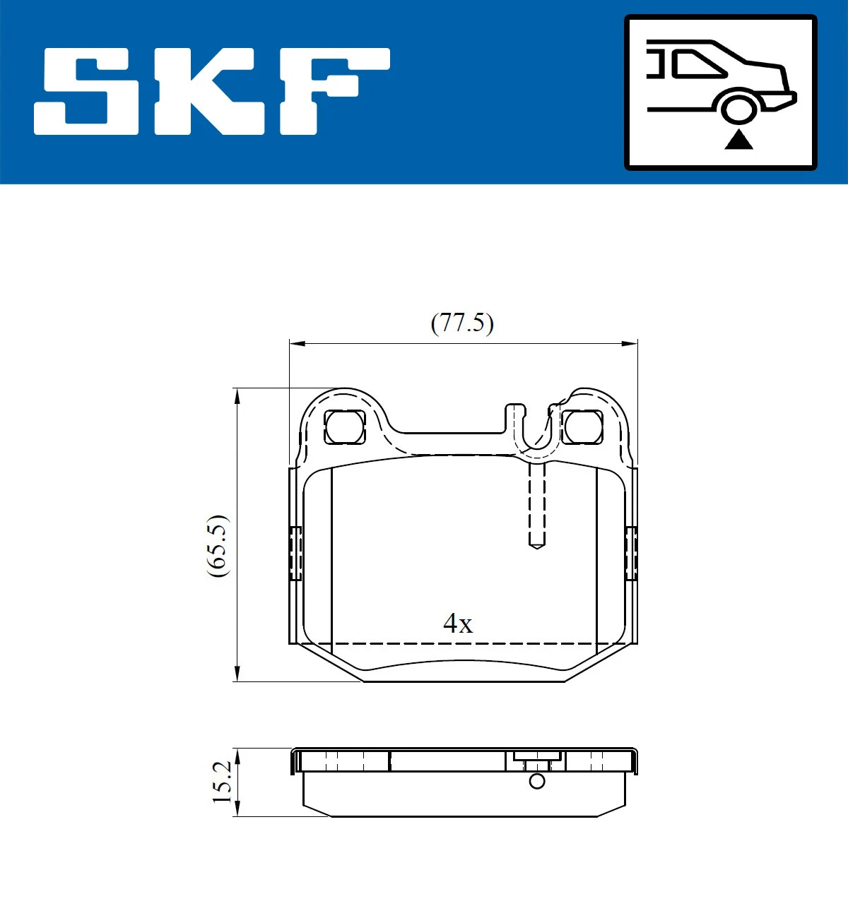 Diskinių stabdžių trinkelių rinkinys SKF VKBP 90482