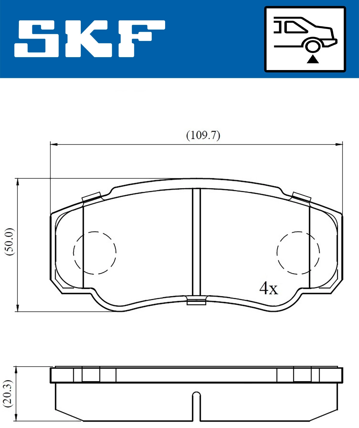 Diskinių stabdžių trinkelių rinkinys SKF VKBP 90510