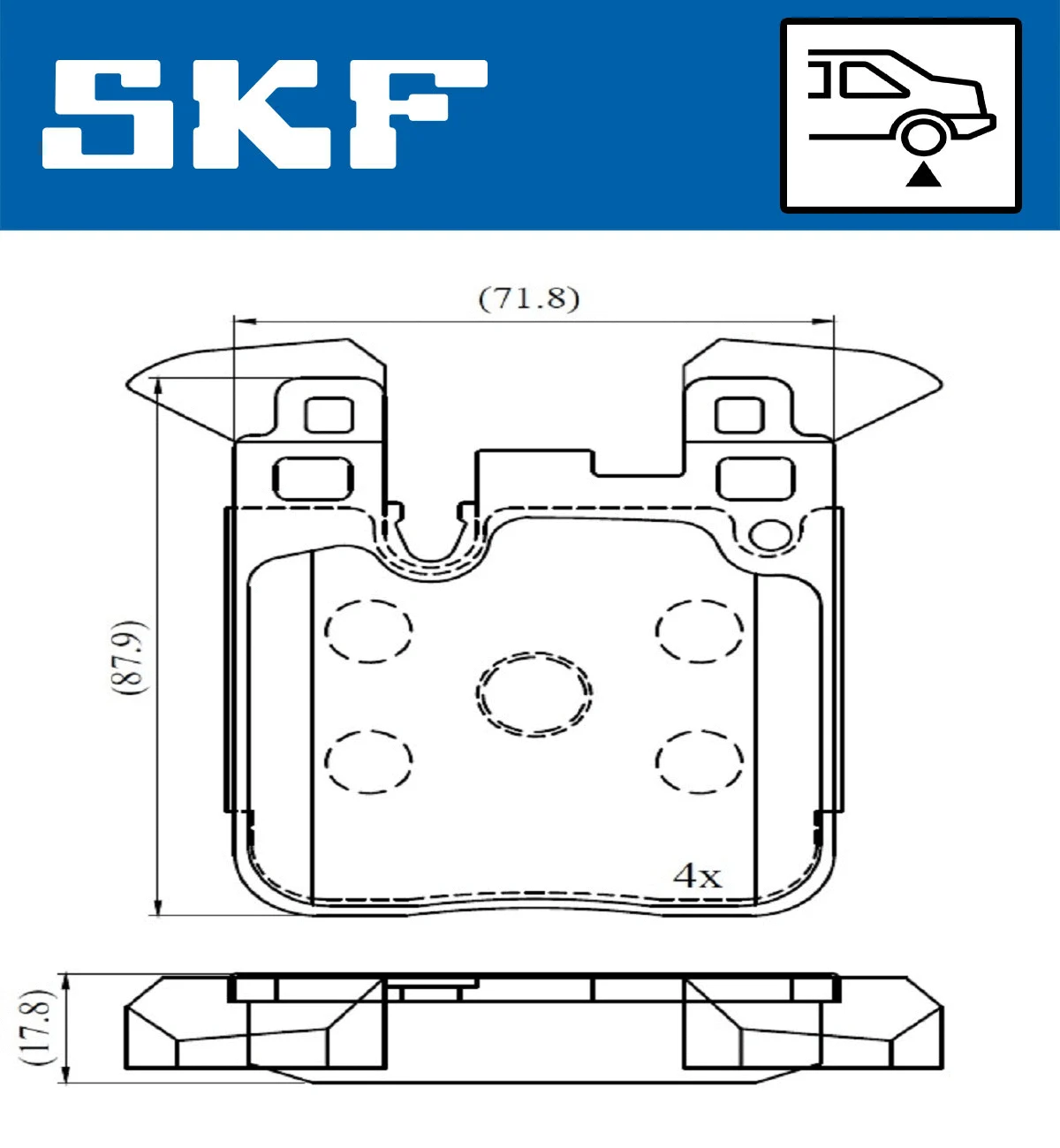 Diskinių stabdžių trinkelių rinkinys SKF VKBP 90554