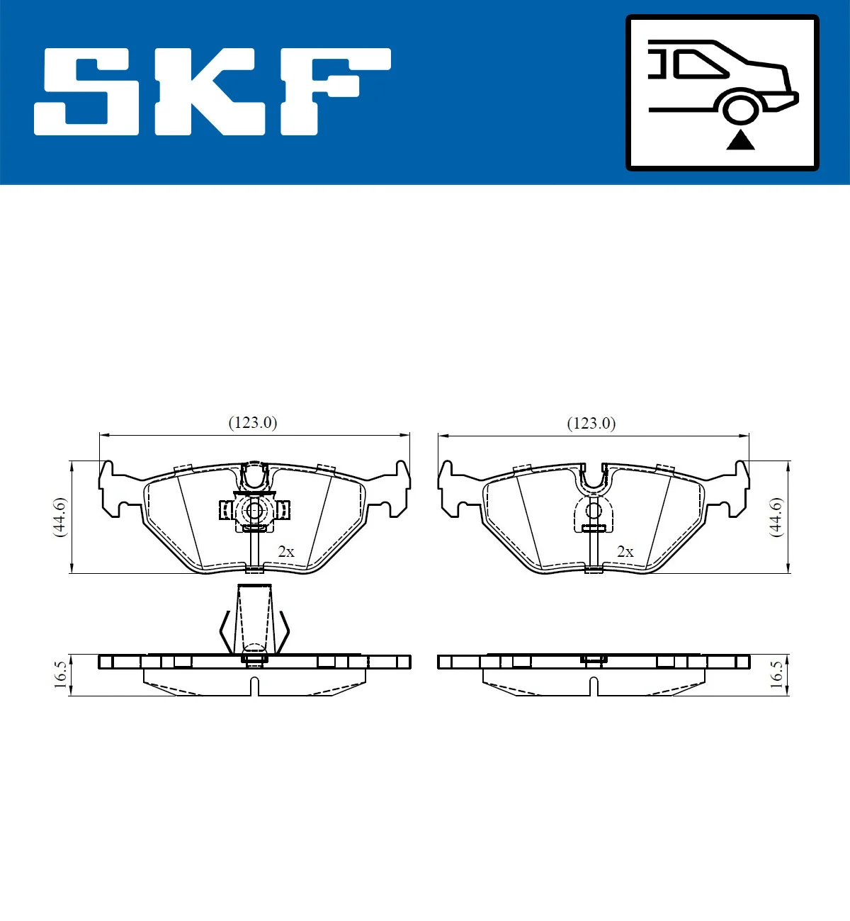 Diskinių stabdžių trinkelių rinkinys SKF VKBP 90561